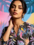 شومیز زنانه لینن طرح برگ