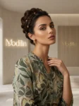 شومیز زنانه لینن طرح‌دار سایز بزرگ با یقه هفتی