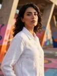 کت لینن سفید
